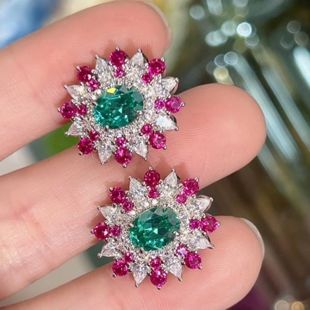 Absolutely Stunning Emerald And Ruby Lab Created … - image 2